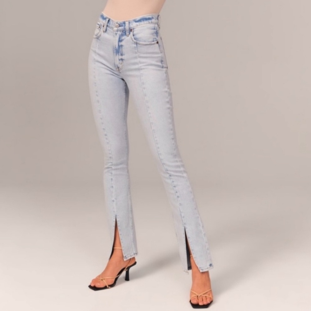 Abercrombie & Fitch Women High Rise Skinny Jean W/ Vent Hem Size 12 Long Tall